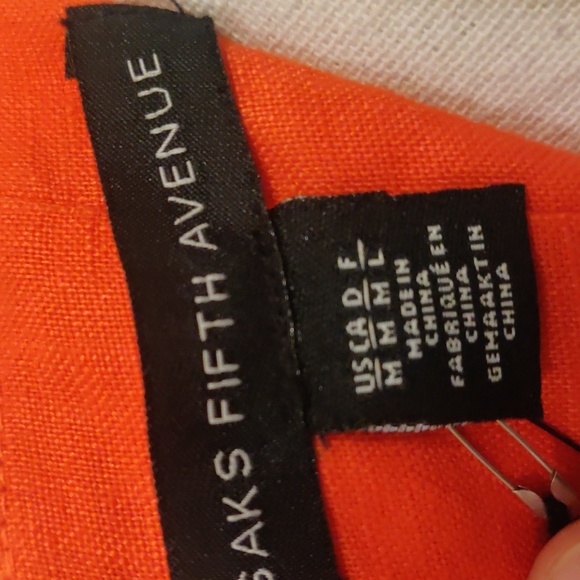 New!Saks Fifth AvenueWomen’s Squareneck Belted 100% Linen Midi Dress - Picture 7 of 9